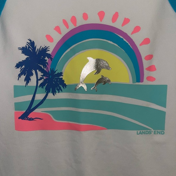 Lands End - Girls rash guard/sun shirt - size 10 - Picture 1 of 4